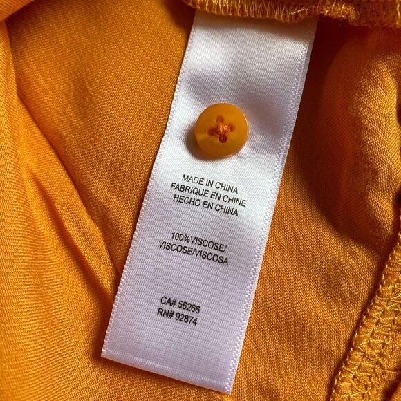 Splendid Jamie Tiered Mini Dress Size XS Short Sleeves Orange Nectar Coquette - Picture 14 of 15